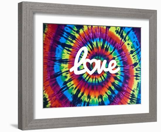 Tie Dye Rainbow Love II-Molly Kearns-Framed Art Print