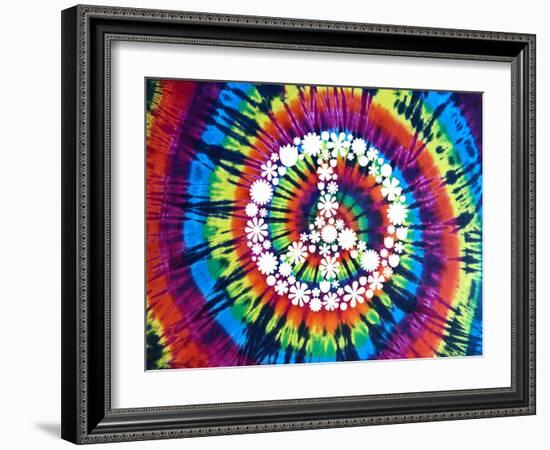 Tie Dye Rainbow Peace Sign II-Molly Kearns-Framed Art Print