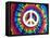 Tie Dye Rainbow Peace Sign-Molly Kearns-Framed Stretched Canvas
