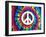 Tie Dye Rainbow Peace Sign-Molly Kearns-Framed Art Print