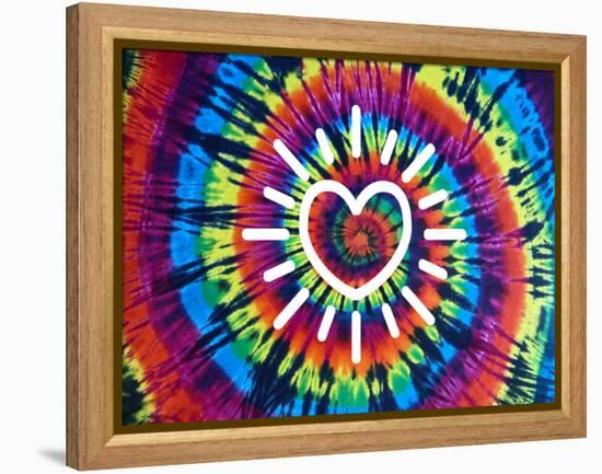 Tie Dye Rainbow Radiant Heart-Molly Kearns-Framed Stretched Canvas