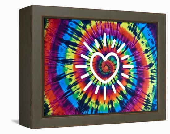 Tie Dye Rainbow Radiant Heart-Molly Kearns-Framed Stretched Canvas