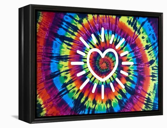 Tie Dye Rainbow Radiant Heart-Molly Kearns-Framed Stretched Canvas