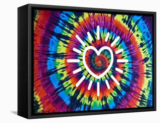 Tie Dye Rainbow Radiant Heart-Molly Kearns-Framed Stretched Canvas