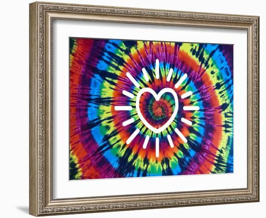 Tie Dye Rainbow Radiant Heart-Molly Kearns-Framed Art Print