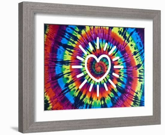 Tie Dye Rainbow Radiant Heart-Molly Kearns-Framed Art Print