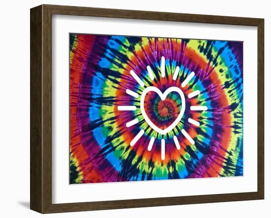 Tie Dye Rainbow Radiant Heart-Molly Kearns-Framed Art Print