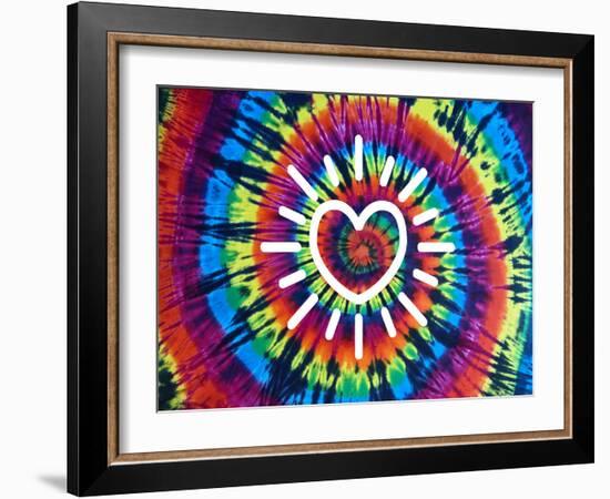 Tie Dye Rainbow Radiant Heart-Molly Kearns-Framed Art Print