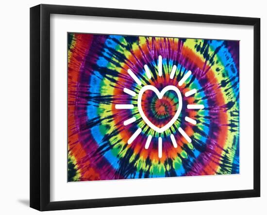 Tie Dye Rainbow Radiant Heart-Molly Kearns-Framed Art Print