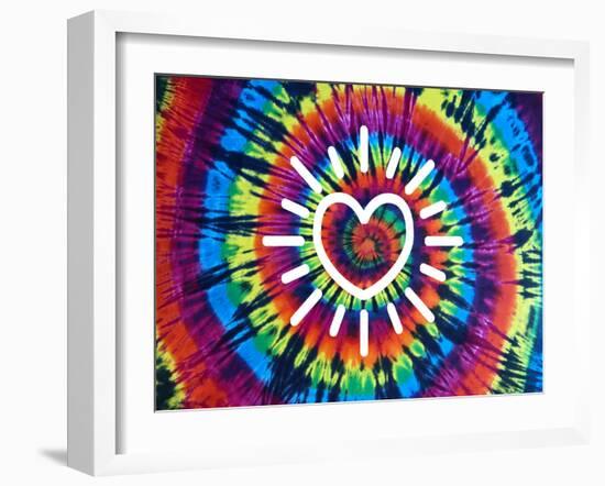 Tie Dye Rainbow Radiant Heart-Molly Kearns-Framed Art Print