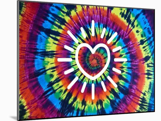 Tie Dye Rainbow Radiant Heart-Molly Kearns-Mounted Art Print