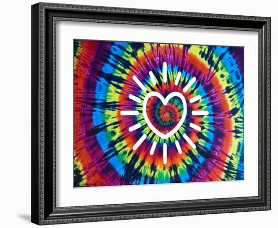 Tie Dye Rainbow Radiant Heart-Molly Kearns-Framed Art Print