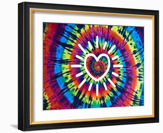 Tie Dye Rainbow Radiant Heart-Molly Kearns-Framed Art Print