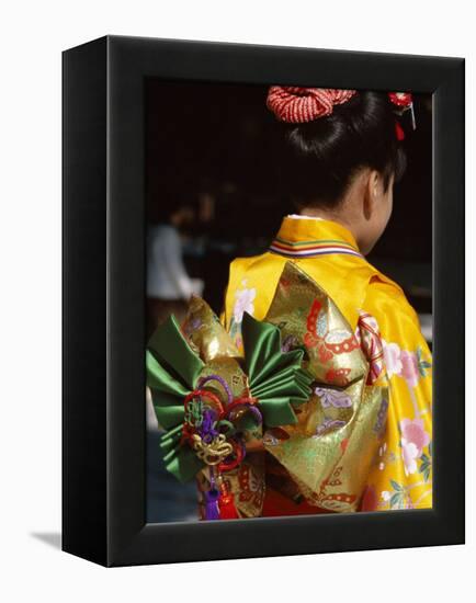 Tied Silk Sash (Obi), Kimono, Traditional Dress, Japan-null-Framed Premier Image Canvas