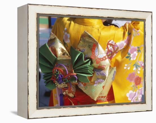 Tied Silk Sash (Obi), Kimono, Traditional Dress, Japan-null-Framed Premier Image Canvas