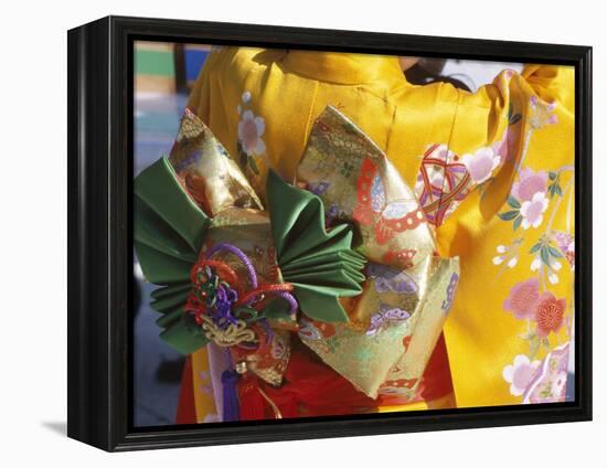 Tied Silk Sash (Obi), Kimono, Traditional Dress, Japan-null-Framed Premier Image Canvas