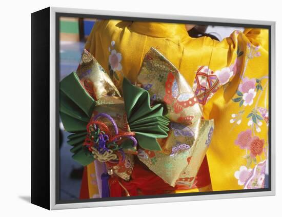 Tied Silk Sash (Obi), Kimono, Traditional Dress, Japan-null-Framed Premier Image Canvas