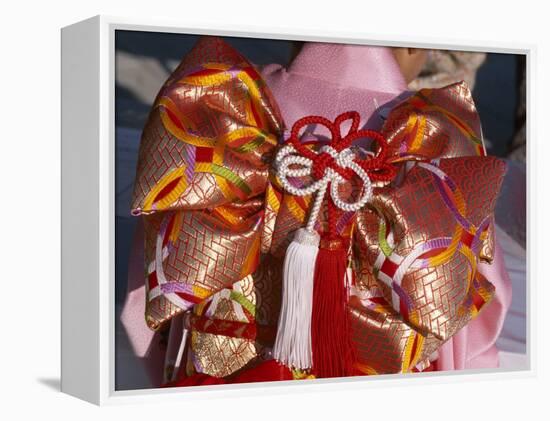 Tied Silk Sash (Obi), Kimono, Traditional Dress, Japan-null-Framed Premier Image Canvas
