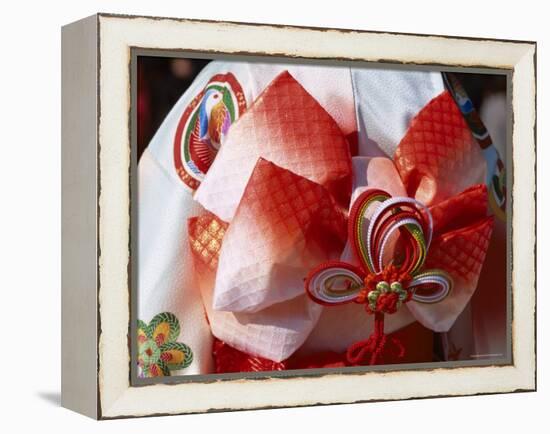 Tied Silk Sash (Obi), Kimono, Traditional Dress, Japan-null-Framed Premier Image Canvas