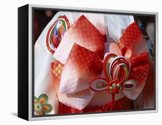 Tied Silk Sash (Obi), Kimono, Traditional Dress, Japan-null-Framed Premier Image Canvas