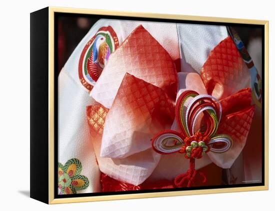 Tied Silk Sash (Obi), Kimono, Traditional Dress, Japan-null-Framed Premier Image Canvas