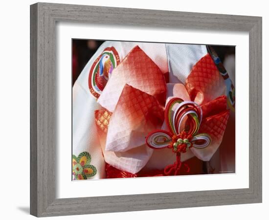 Tied Silk Sash (Obi), Kimono, Traditional Dress, Japan-null-Framed Photographic Print