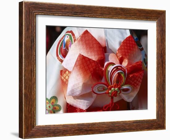 Tied Silk Sash (Obi), Kimono, Traditional Dress, Japan-null-Framed Photographic Print