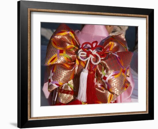 Tied Silk Sash (Obi), Kimono, Traditional Dress, Japan-null-Framed Photographic Print