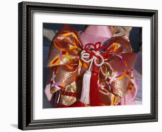 Tied Silk Sash (Obi), Kimono, Traditional Dress, Japan-null-Framed Photographic Print