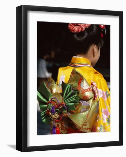 Tied Silk Sash (Obi), Kimono, Traditional Dress, Japan-null-Framed Photographic Print