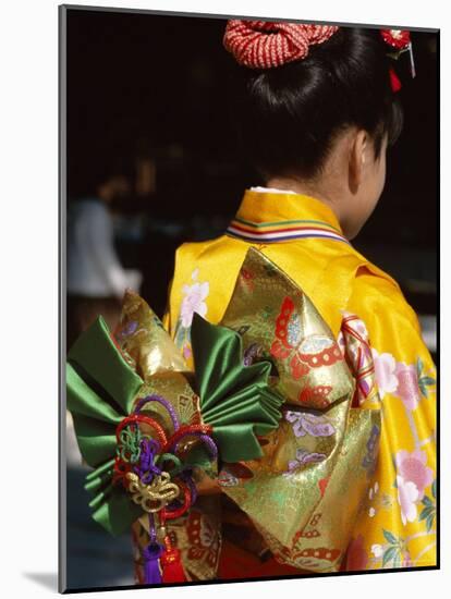 Tied Silk Sash (Obi), Kimono, Traditional Dress, Japan-null-Mounted Photographic Print