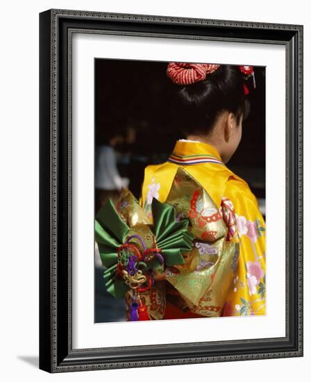 Tied Silk Sash (Obi), Kimono, Traditional Dress, Japan-null-Framed Photographic Print