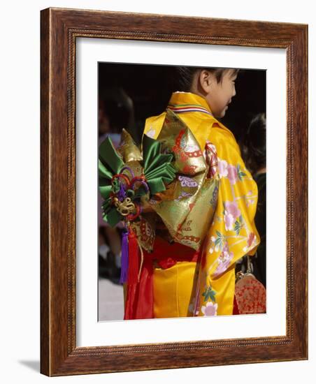 Tied Silk Sash (Obi), Kimono, Traditional Dress, Japan-null-Framed Photographic Print