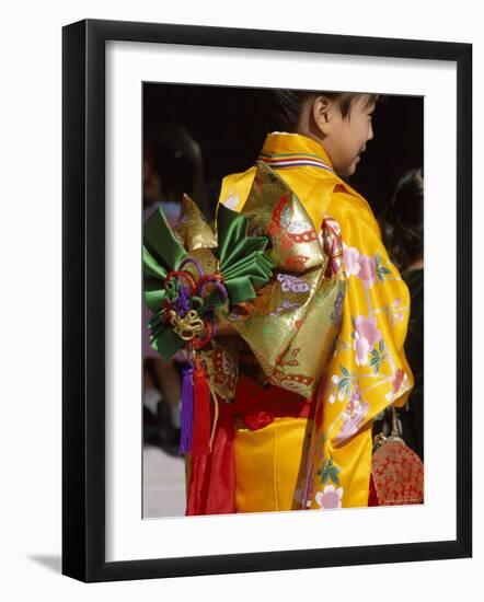 Tied Silk Sash (Obi), Kimono, Traditional Dress, Japan-null-Framed Photographic Print