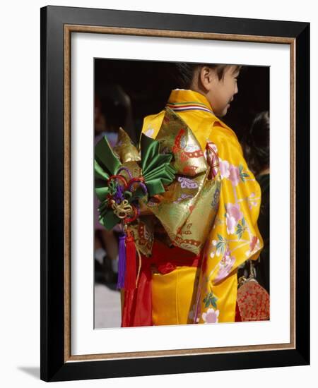 Tied Silk Sash (Obi), Kimono, Traditional Dress, Japan-null-Framed Photographic Print