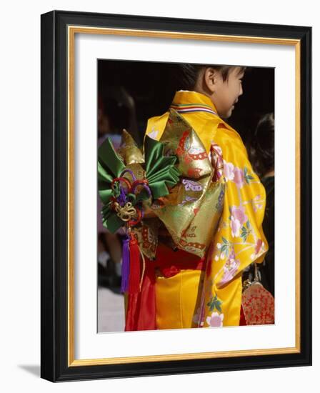 Tied Silk Sash (Obi), Kimono, Traditional Dress, Japan-null-Framed Photographic Print