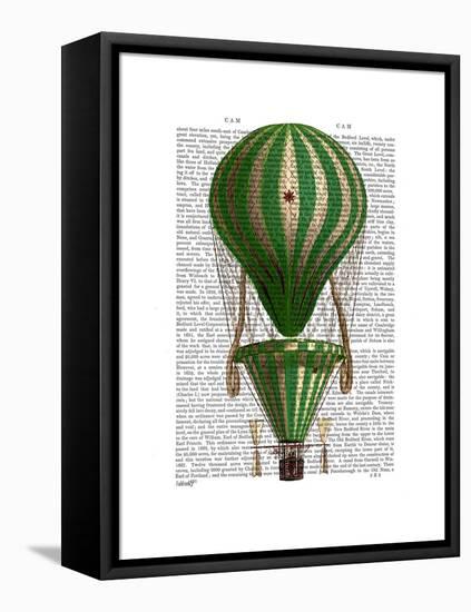 Tiered Hot Air Balloon Green-Fab Funky-Framed Stretched Canvas