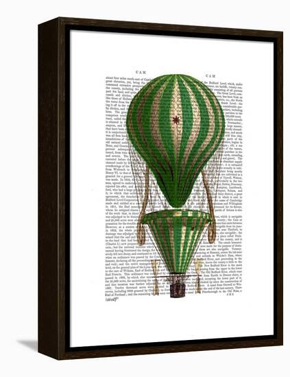 Tiered Hot Air Balloon Green-Fab Funky-Framed Stretched Canvas