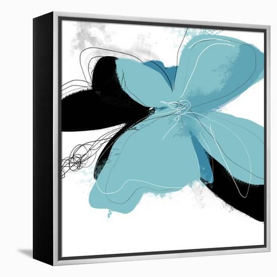 Tiffany Blue Floral One-Jan Weiss-Framed Stretched Canvas