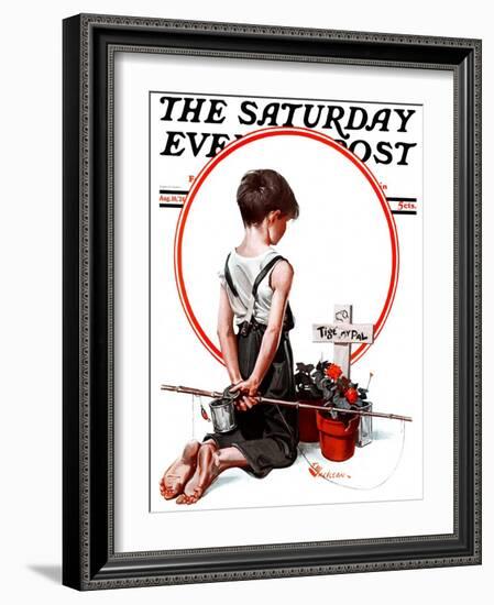 "'Tige, My Pal'," Saturday Evening Post Cover, August 16, 1924-Elbert Mcgran Jackson-Framed Giclee Print