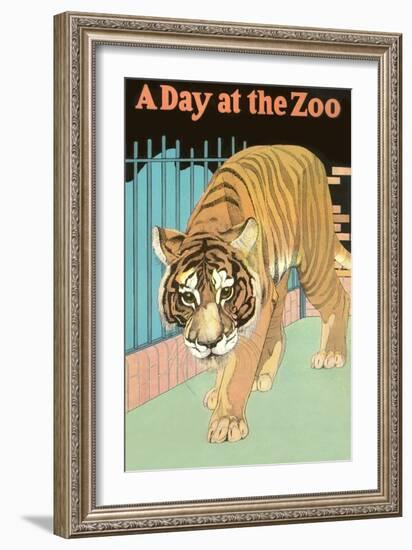Tiger, a Day at the Zoo-null-Framed Art Print