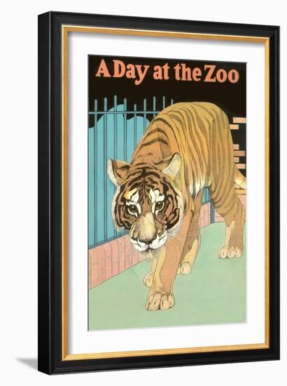 Tiger, a Day at the Zoo-null-Framed Art Print