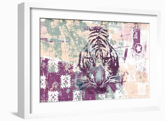 Tiger Abstraction, 2016 (Collage on Canvas)-Teis Albers-Framed Giclee Print