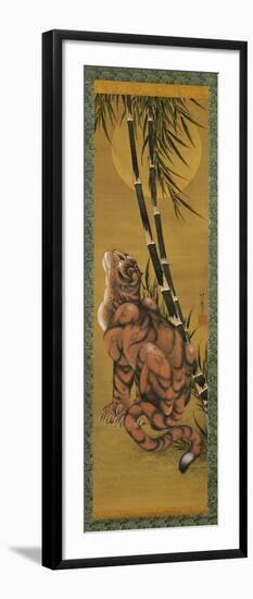 Tiger Among Bamboo with Full Moon-null-Framed Giclee Print