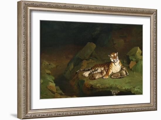 Tiger and Cubs-Jean Leon Gerome-Framed Art Print