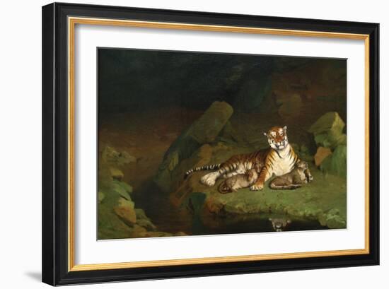 Tiger and Cubs-Jean Leon Gerome-Framed Art Print