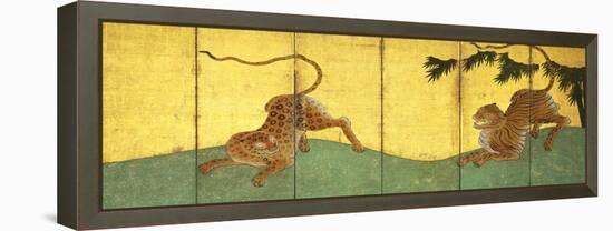 Tiger and Leopard Among Bamboo-null-Framed Premier Image Canvas