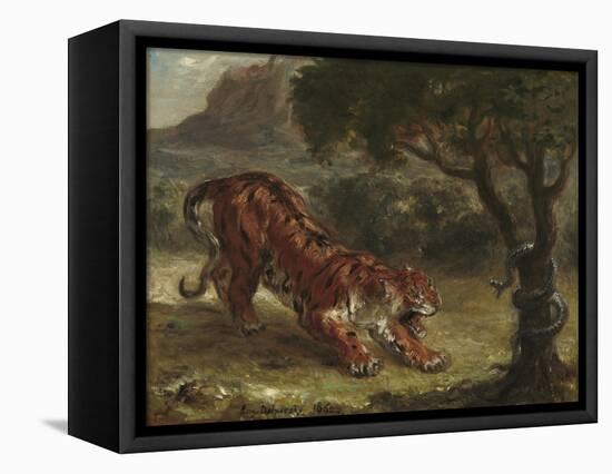 Tiger and Snake, 1862-Eugene Delacroix-Framed Premier Image Canvas