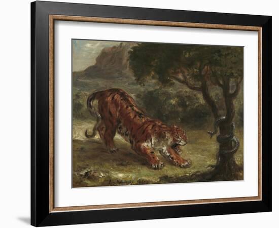 Tiger and Snake, 1862-Eugene Delacroix-Framed Giclee Print