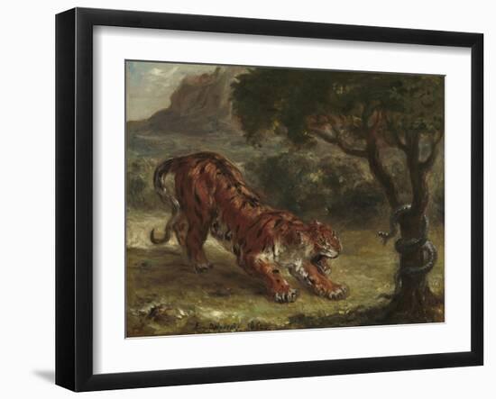 Tiger and Snake, 1862-Eugene Delacroix-Framed Giclee Print